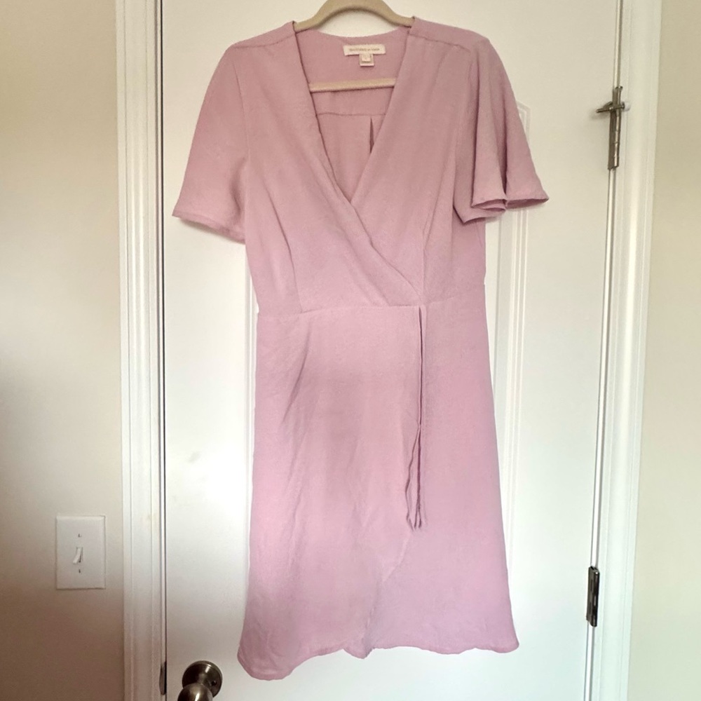 Faux Pink Wrap Dress